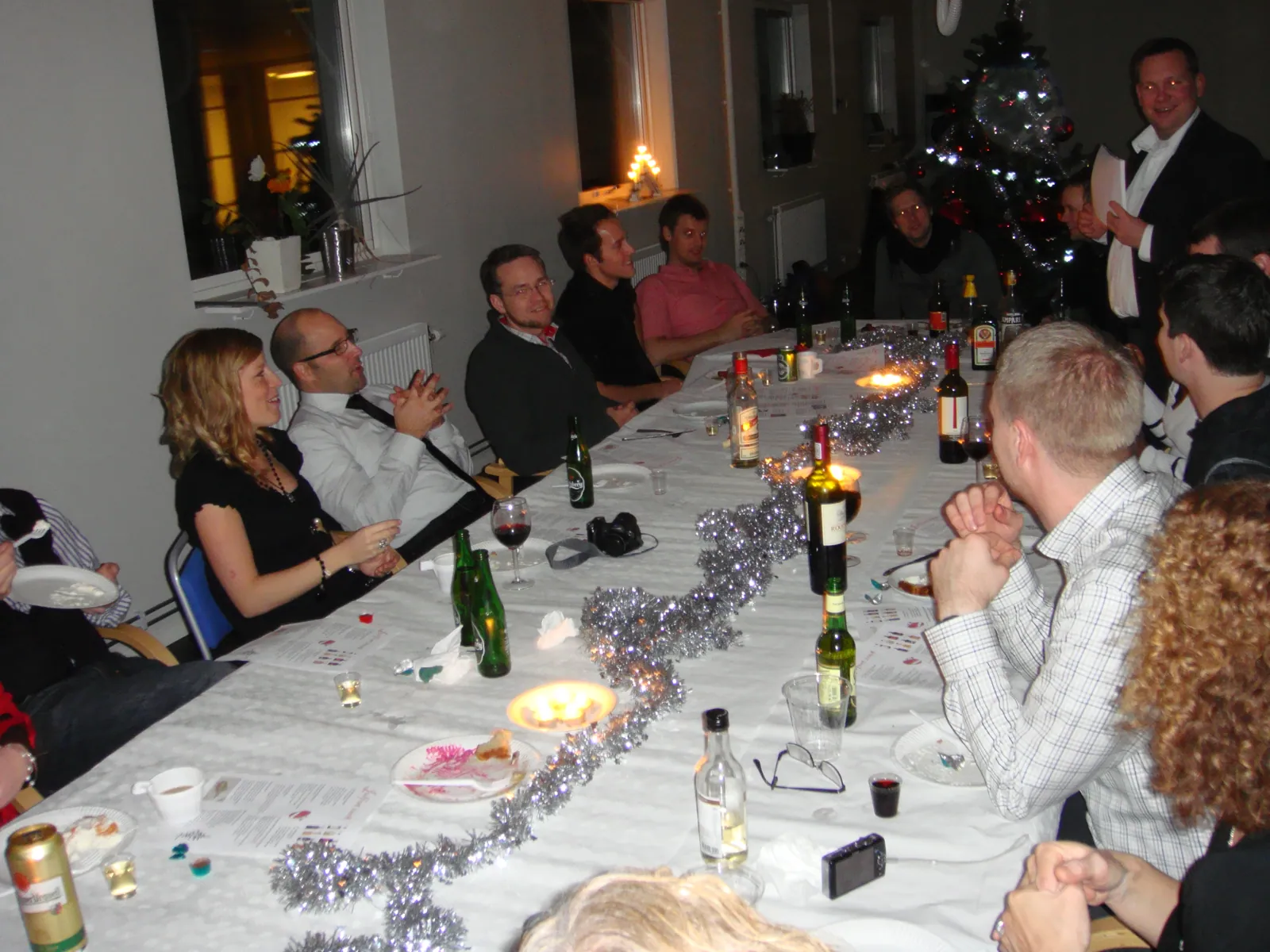 Julfest 2008 på kontoret med LunarStorm-väggmålningen