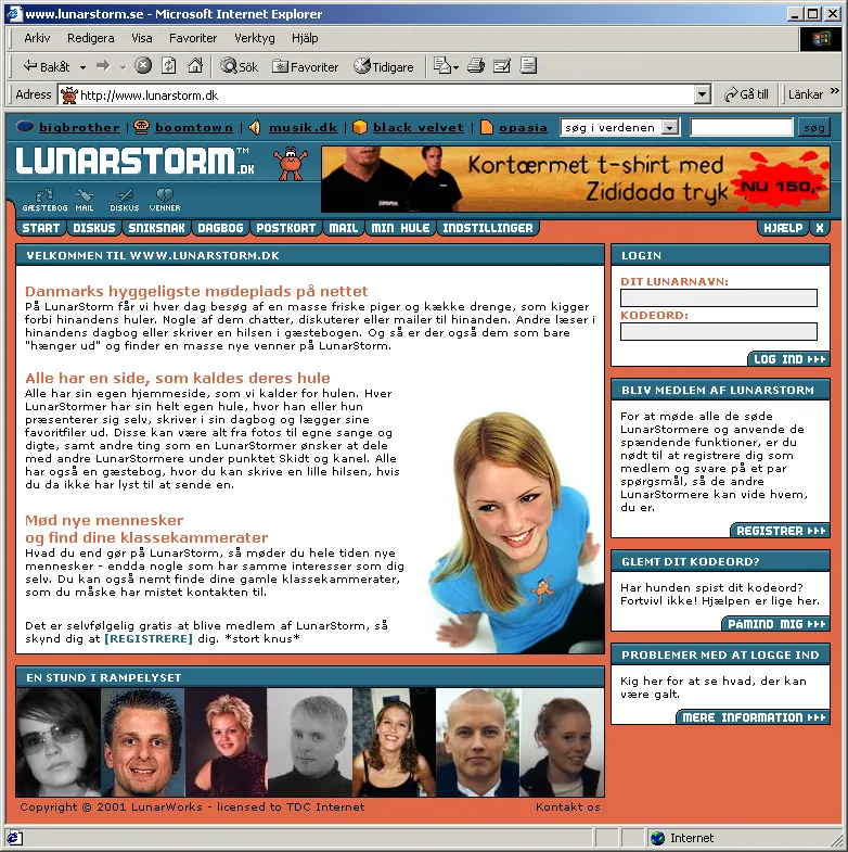 LunarStorm Danmark: bannere, postkort, minikrypin