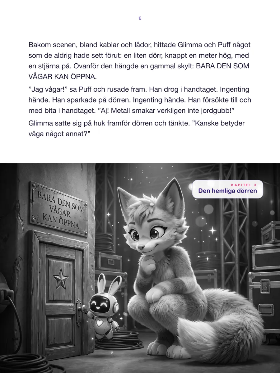 Sida 8 av 30 i boken Glimma och mysteriet med den försvunna regnbågen