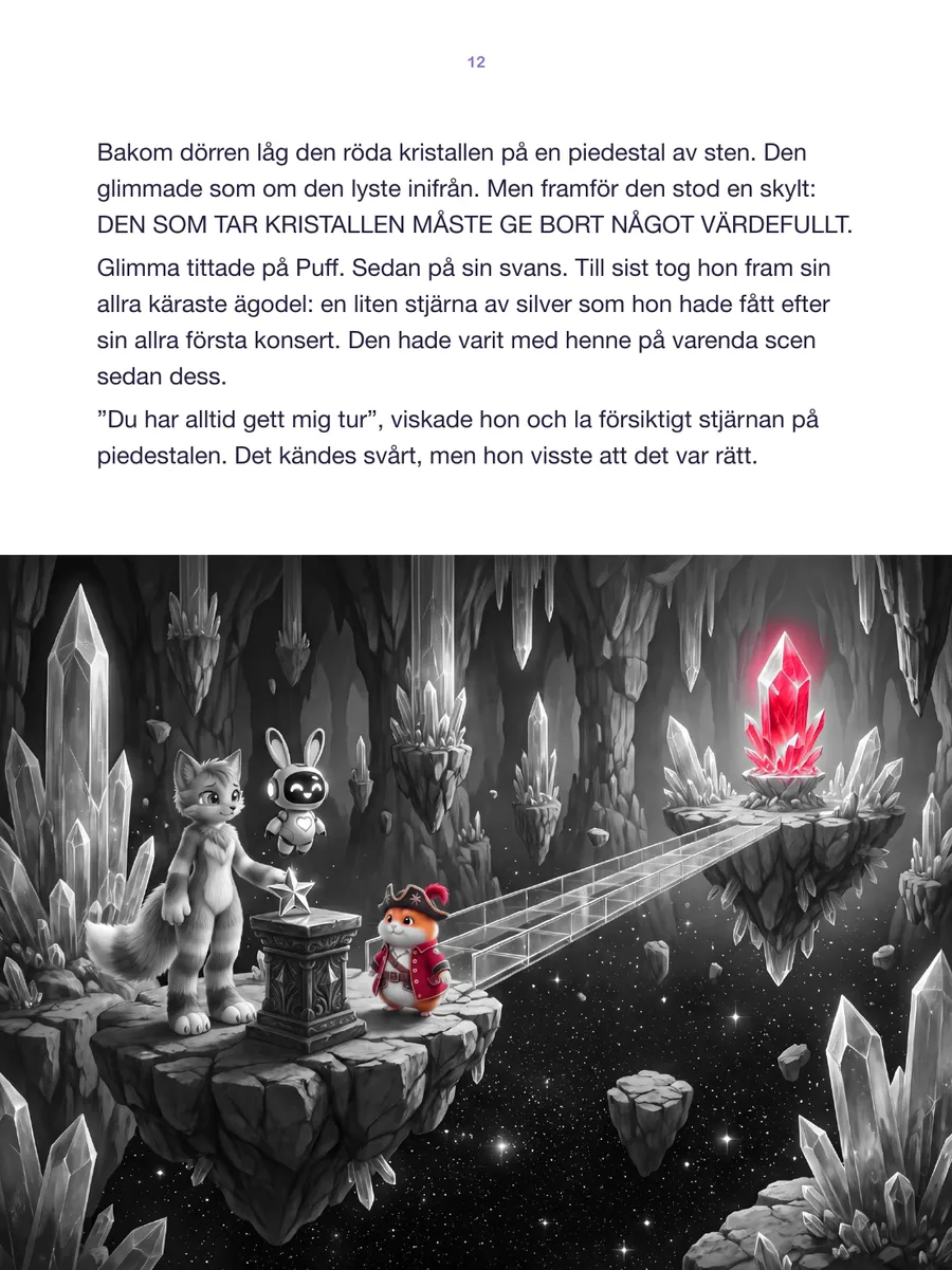 Sida 14 av 30 i boken Glimma och mysteriet med den försvunna regnbågen