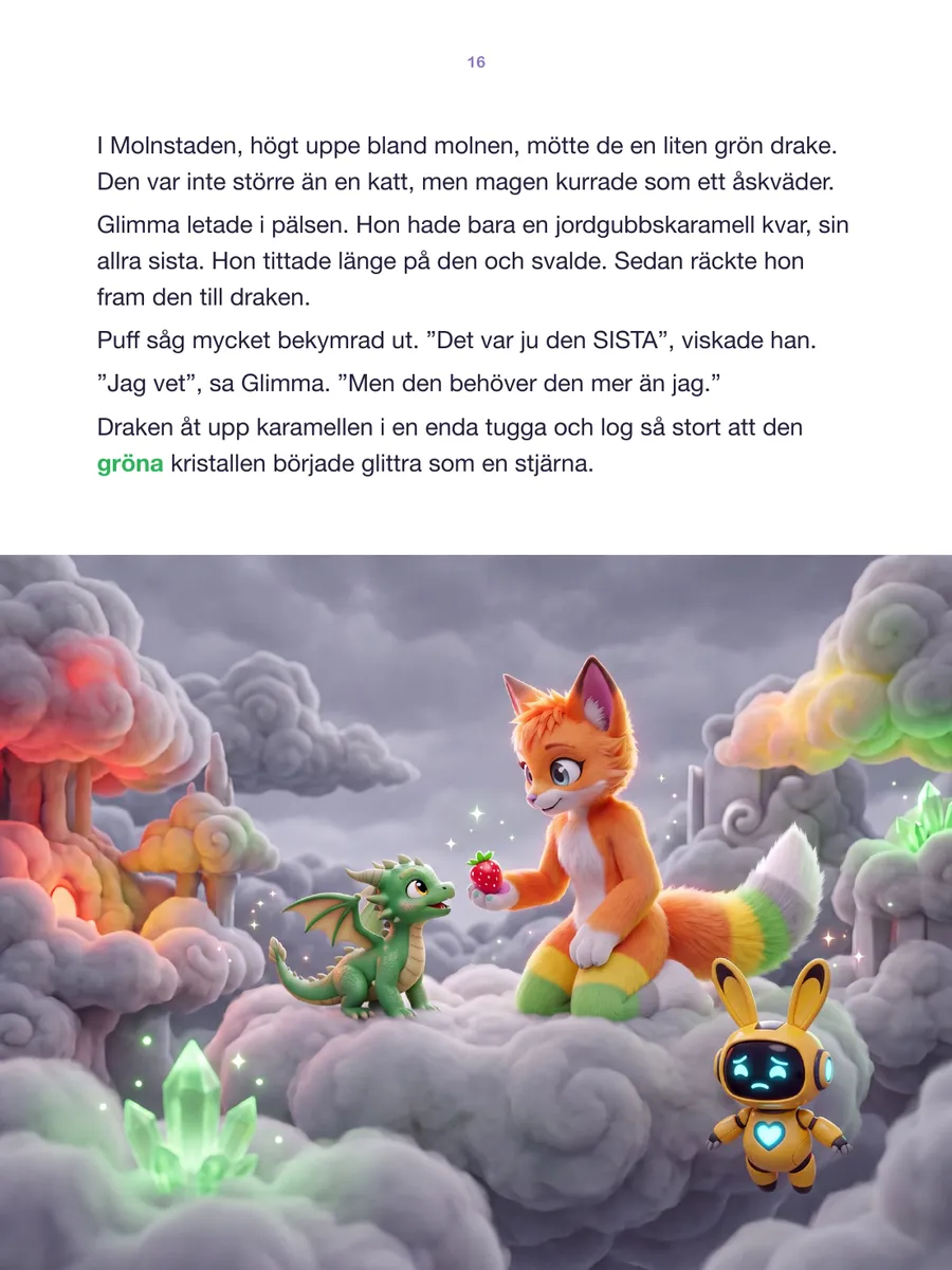 Sida 18 av 30 i boken Glimma och mysteriet med den försvunna regnbågen